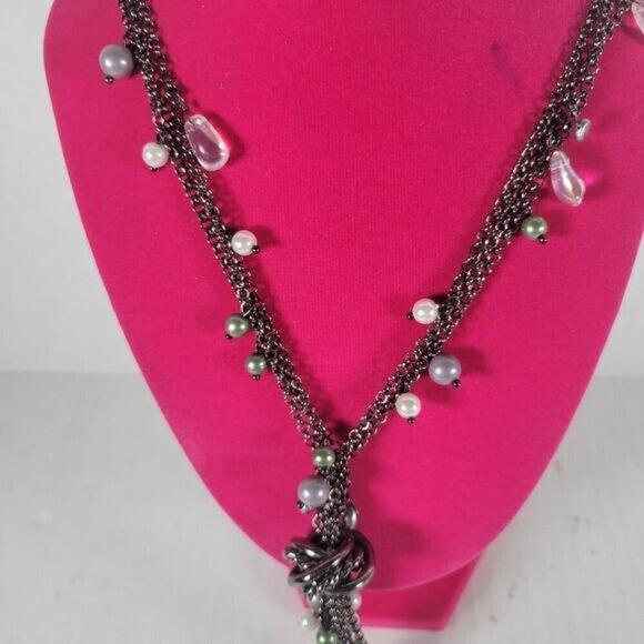 Lia Sophia Melodrama Retired Statement Boho Festival Long Beaded Tassel Necklace - Picture 2 of 5